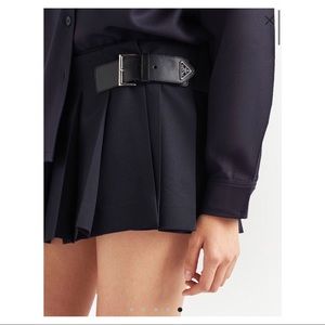 Prada Gabardine Pleated Skirt